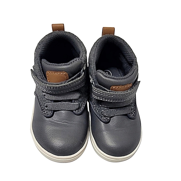 Cat & Jack Toddler Boy Gray High Top Sneakers w Hook & Loop sz 6c - Picture 2 of 11